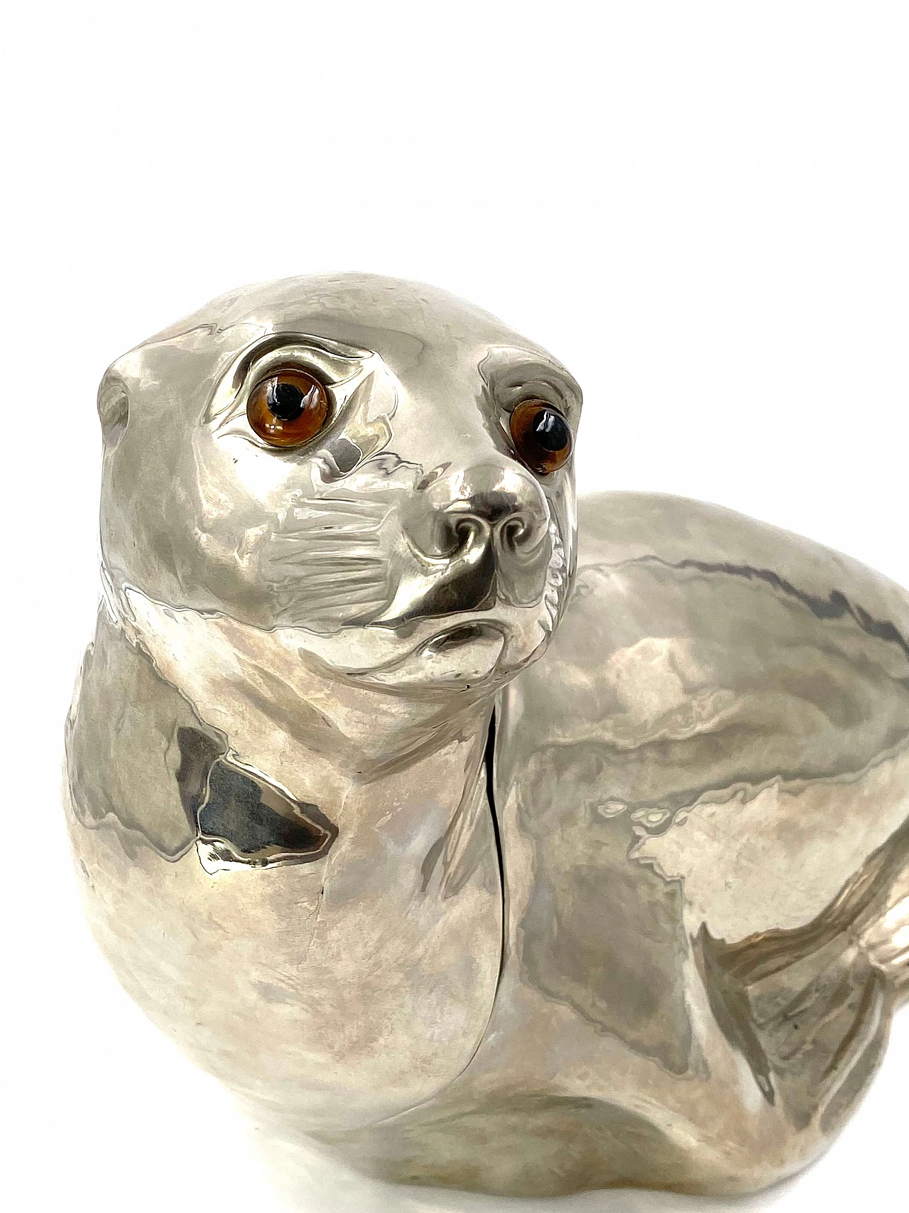 Centrotavola portaghiaccio a forma di foca di Franco Lapini, anni '70 1273974