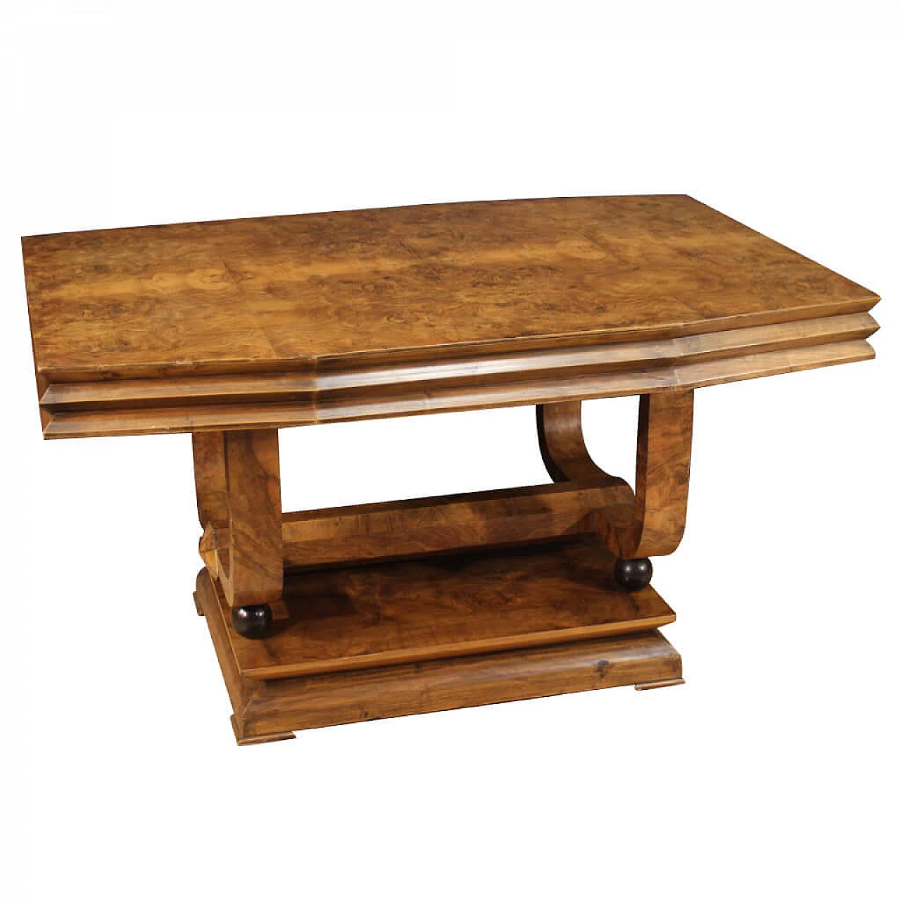 Veneered table with drawers in Art Deco style, 40s 1274124
