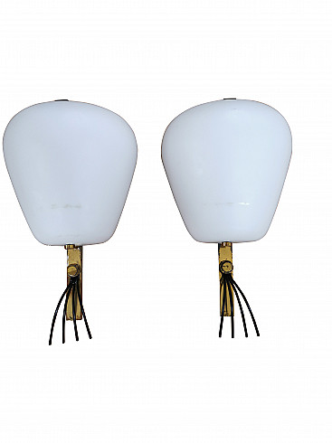 Pair of wall lamps by Angelo Lelli for Arredoluce, 50s
