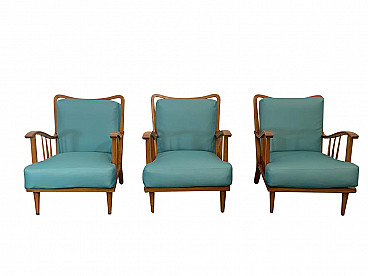 3 Maple armchairs by Paolo Buffa, 50s