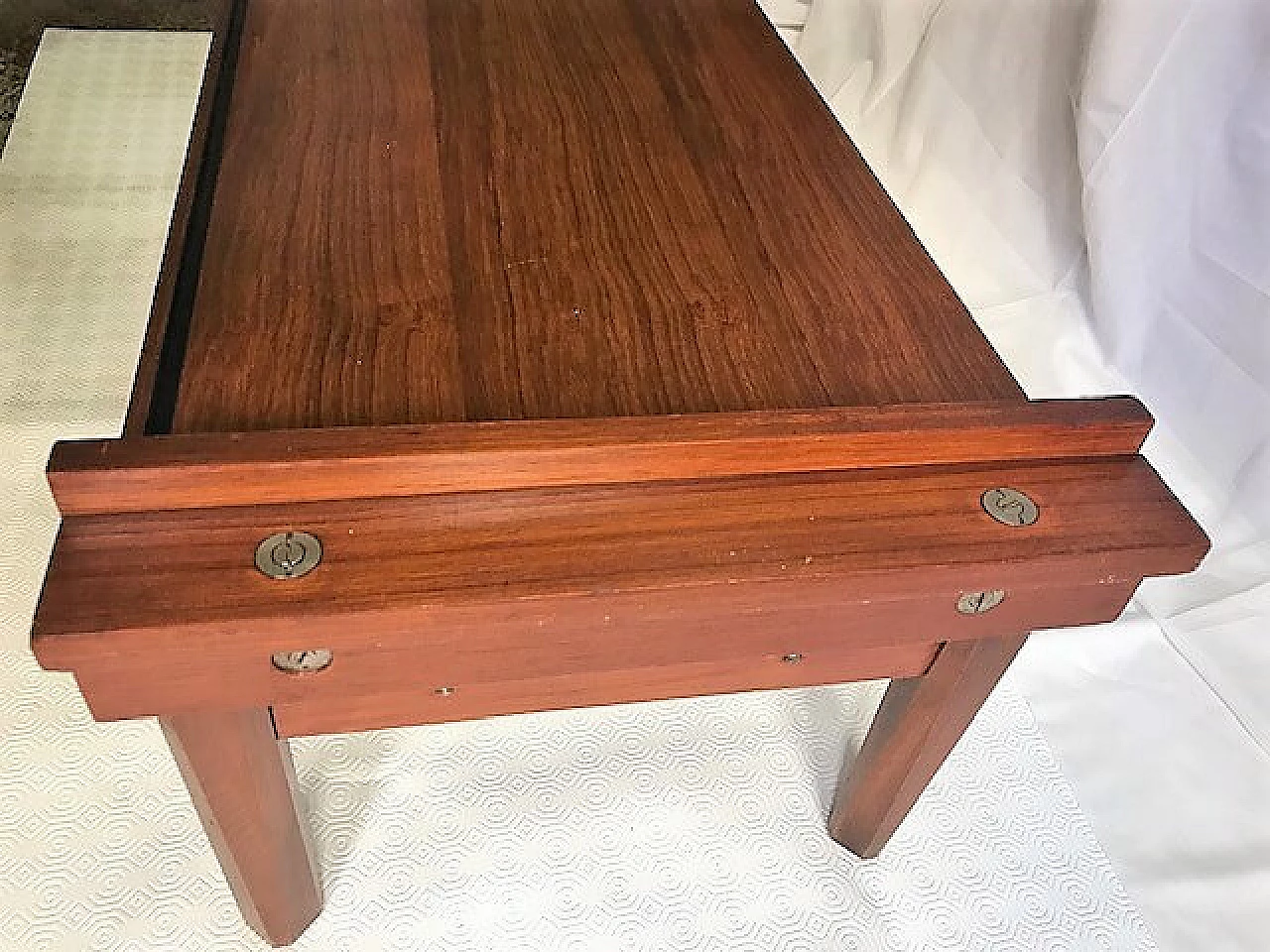Coffee table with removable teak top, 60s 1274312