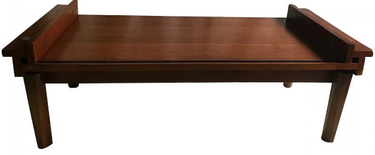 Coffee table with removable teak top, 60s 1274317