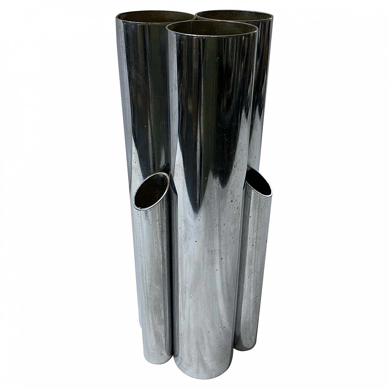 Multi vaso Modernista in argento placcato alla maniera di Giò Ponti, anni '80 1274532