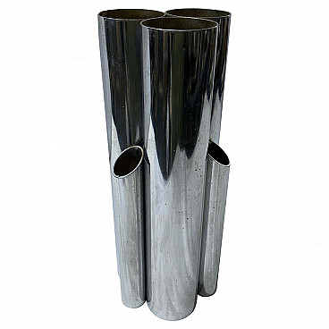 Multi vaso Modernista in argento placcato alla maniera di Giò Ponti, anni '80