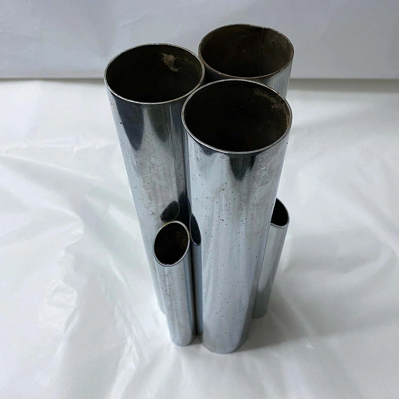 Modernist multi vase in silver plated in the manner of Giò Ponti, 80s 1274539