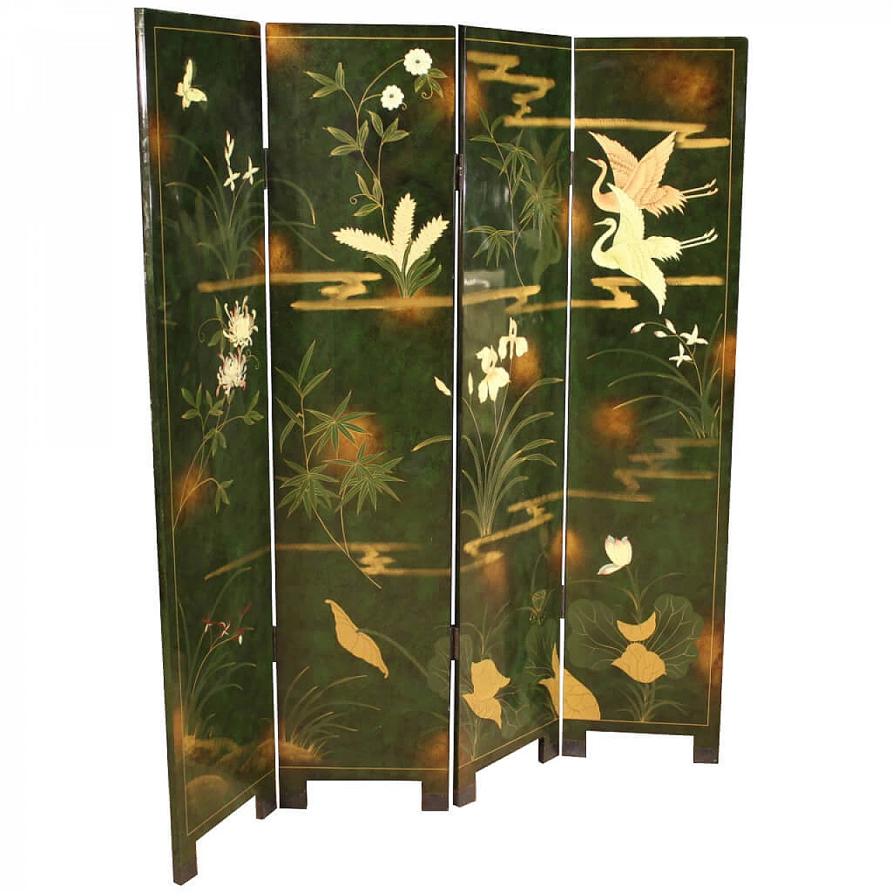 Lacquered and painted French screen, 60s 1274944