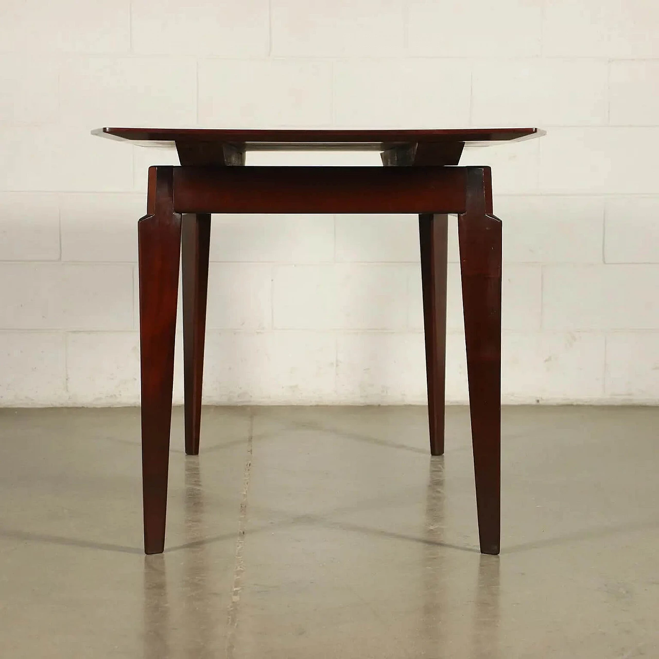 Extending table in beech and rosewood by Edmondo Palutari for Dassi, 60s 1275161