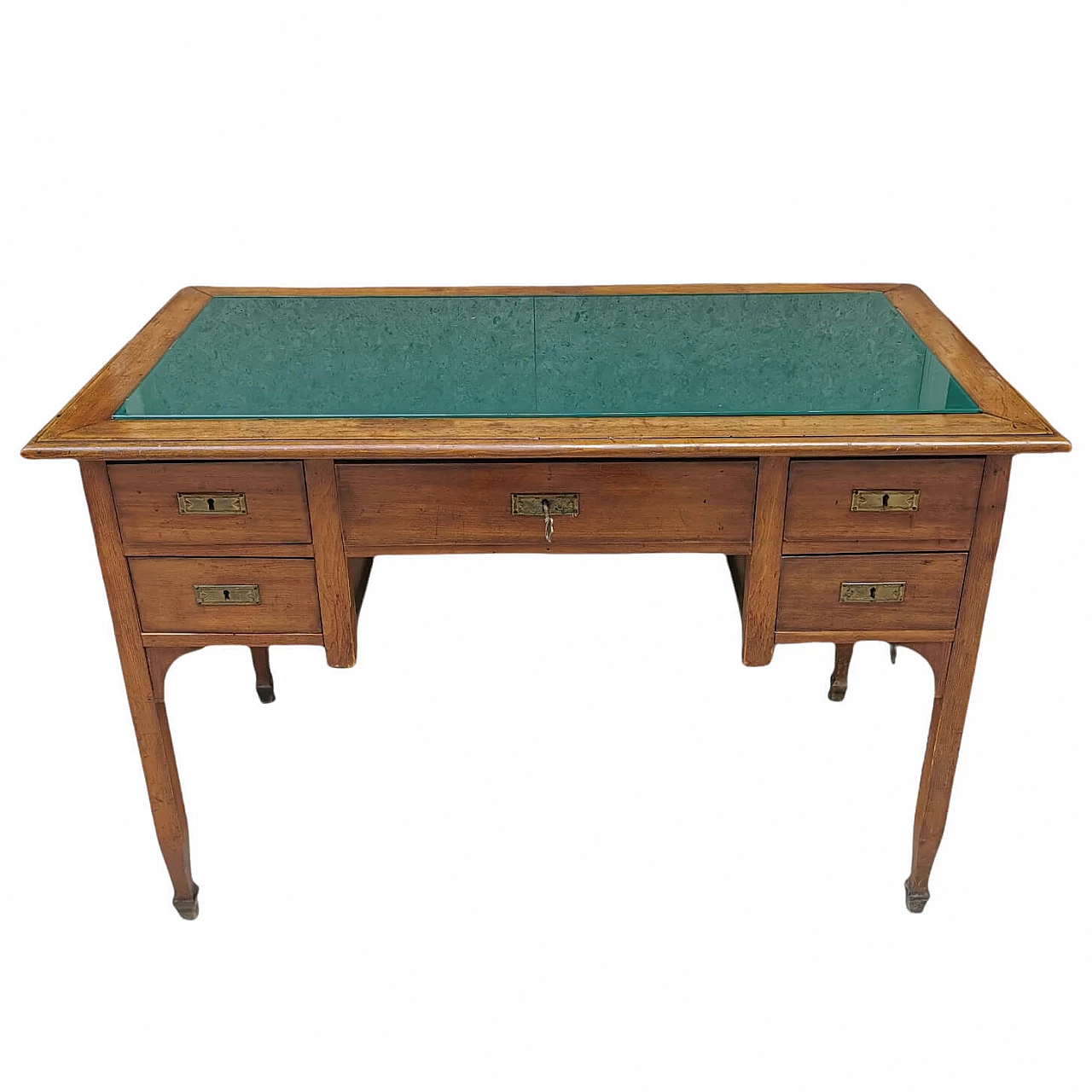 Liberty writing desk in solid wood with glass top, early 20th century 1275276