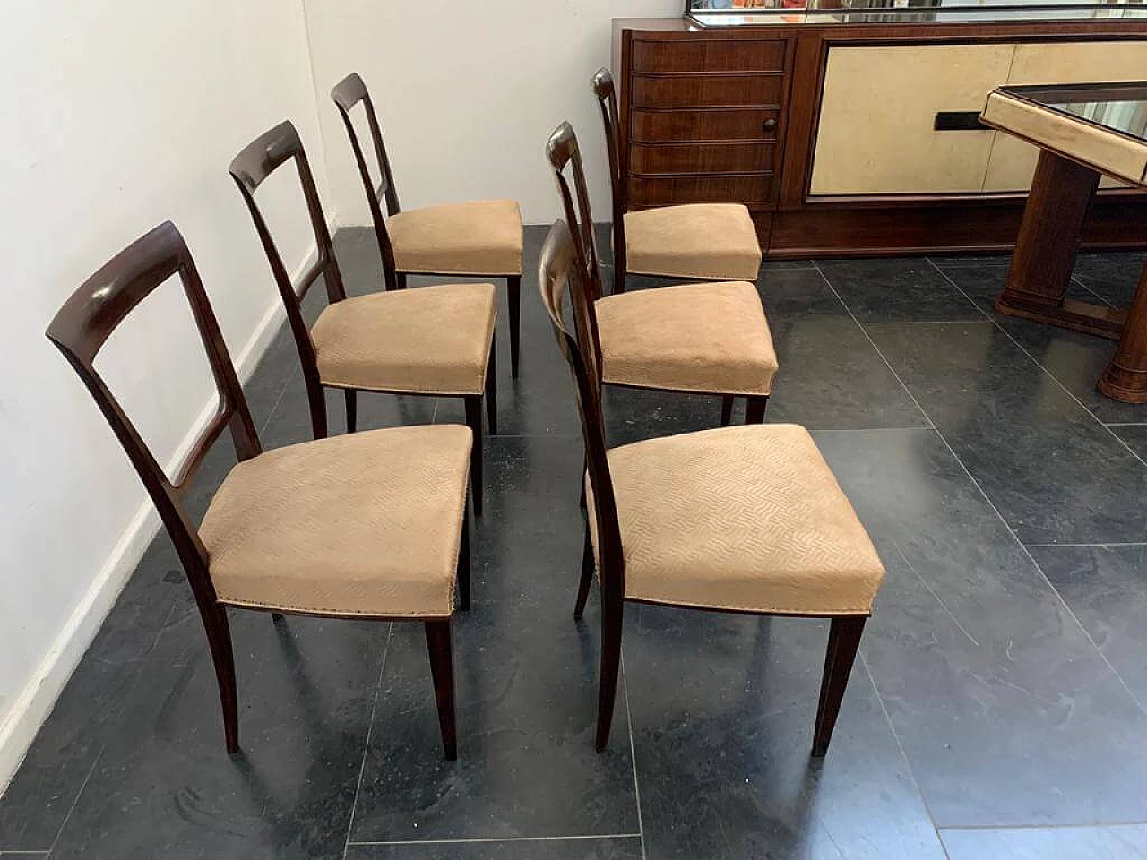 6 Rosewood Art Deco Chairs, 30s 1275469
