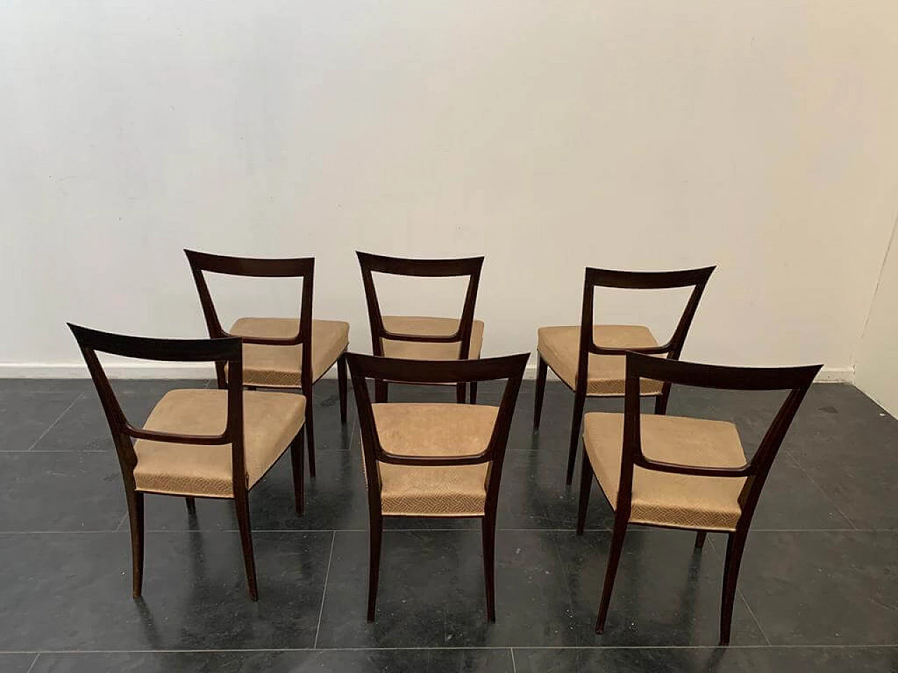 6 Rosewood Art Deco Chairs, 30s 1275470