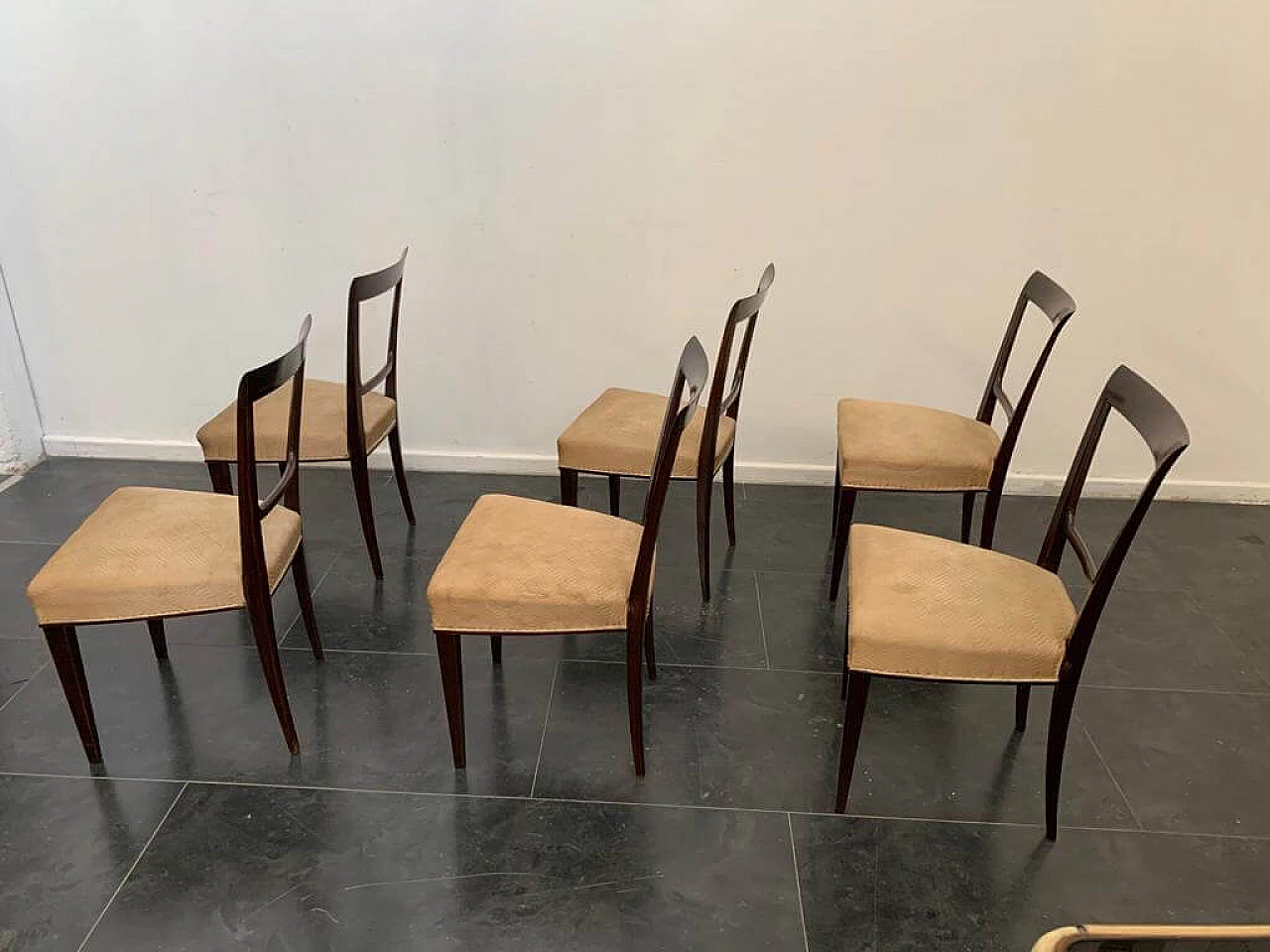 6 Rosewood Art Deco Chairs, 30s 1275471