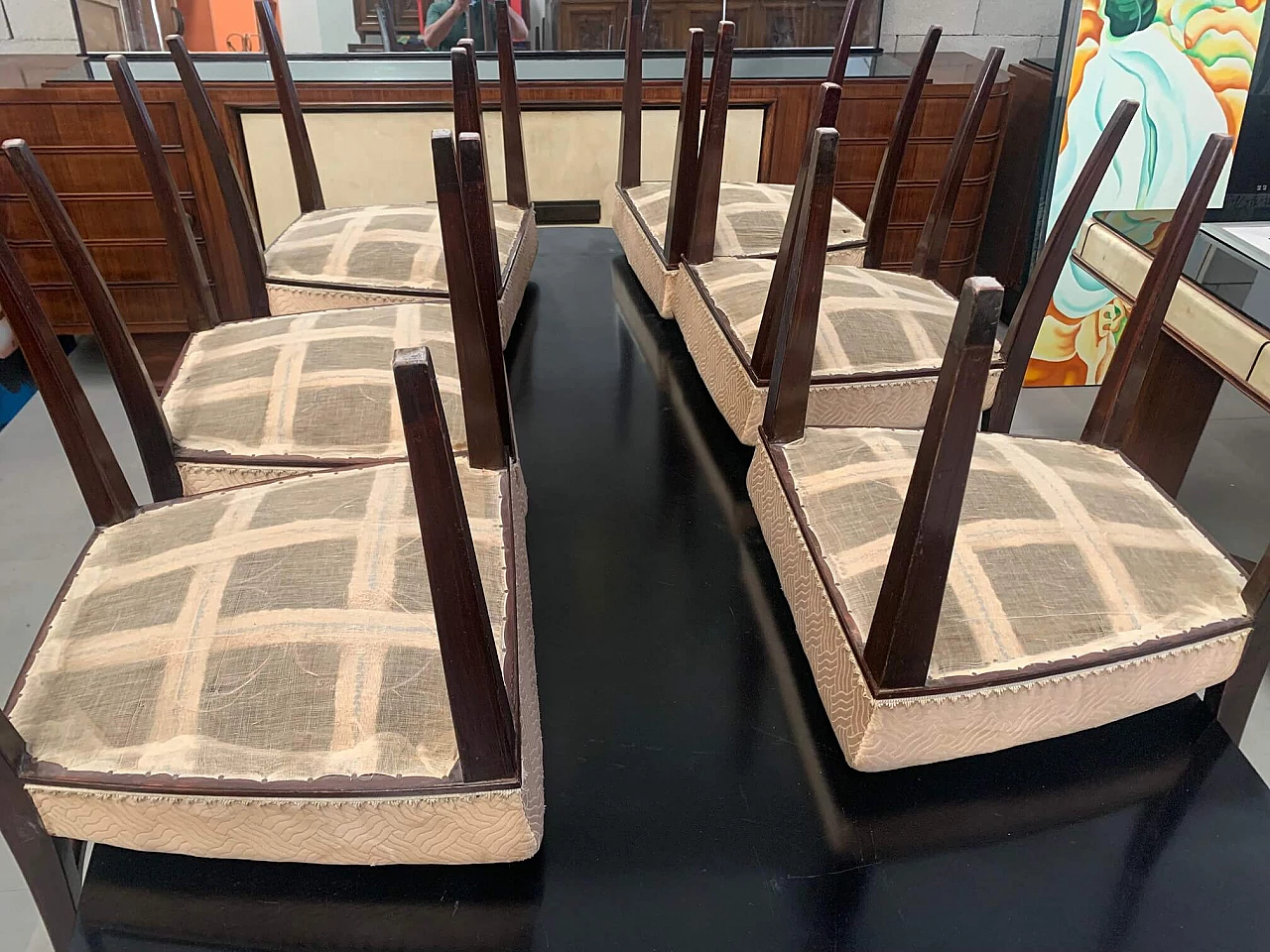 6 Rosewood Art Deco Chairs, 30s 1275472