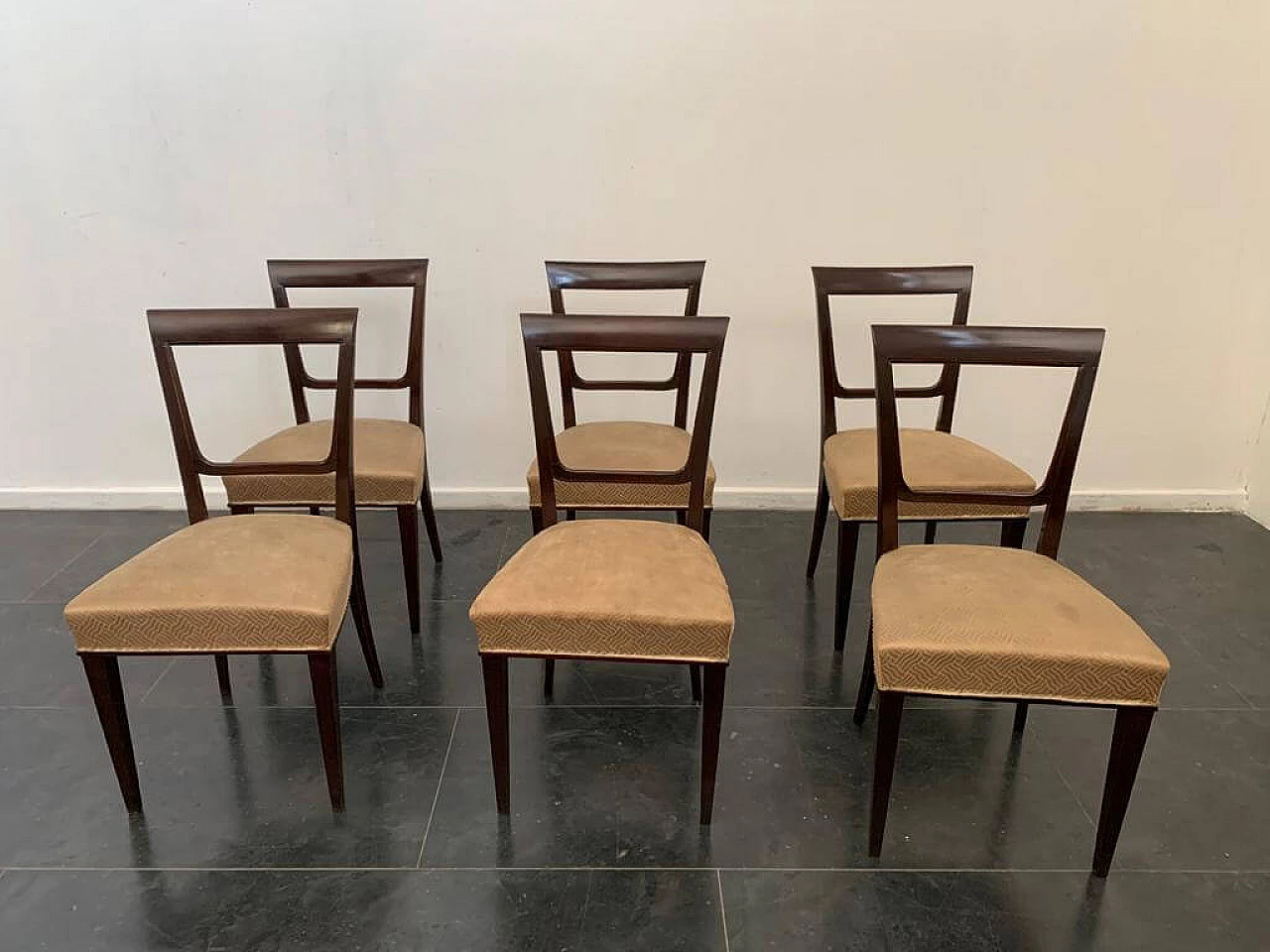 6 Rosewood Art Deco Chairs, 30s 1275477