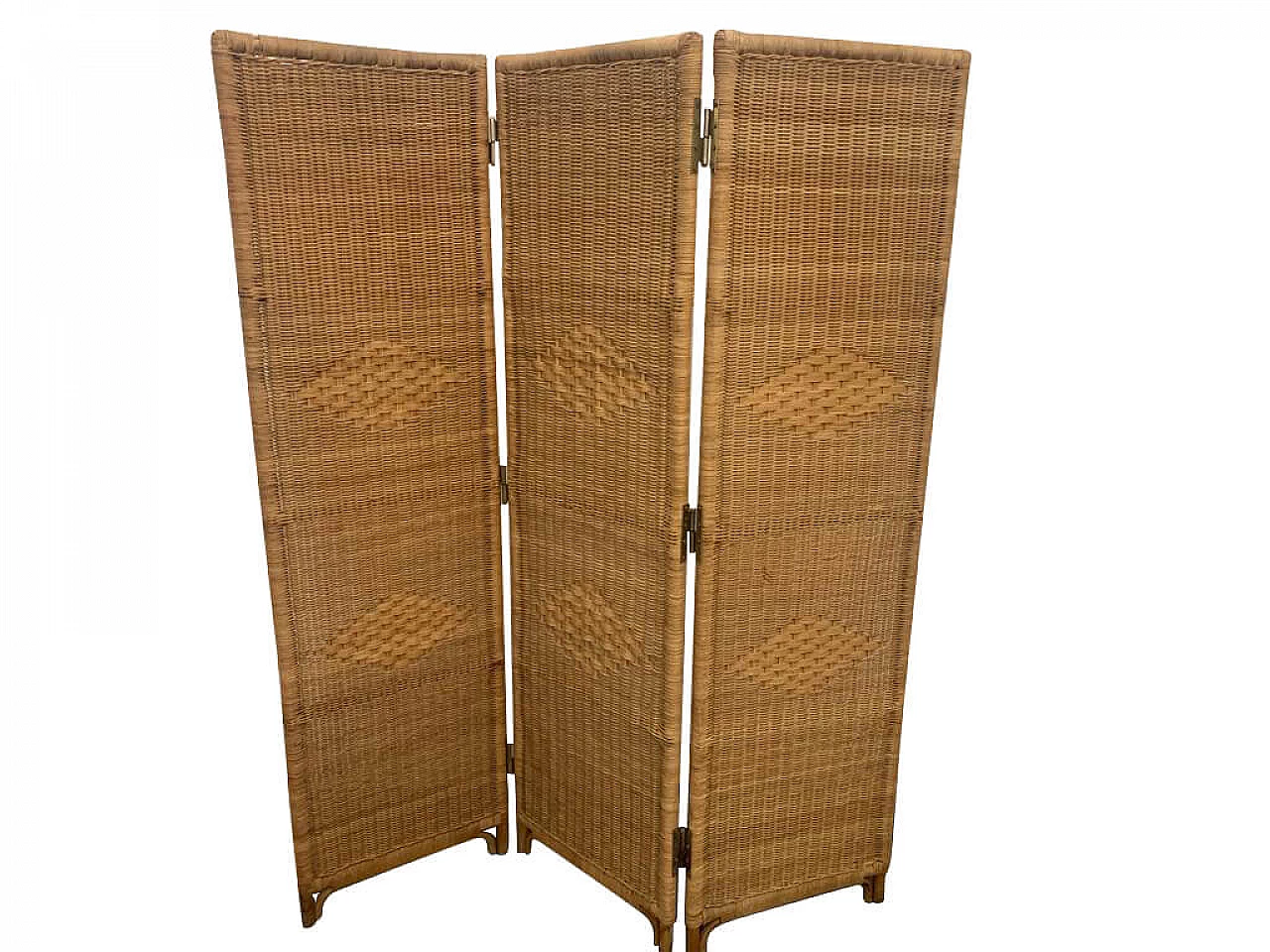 Paravento in vimini e bambù, anni '50 1275546