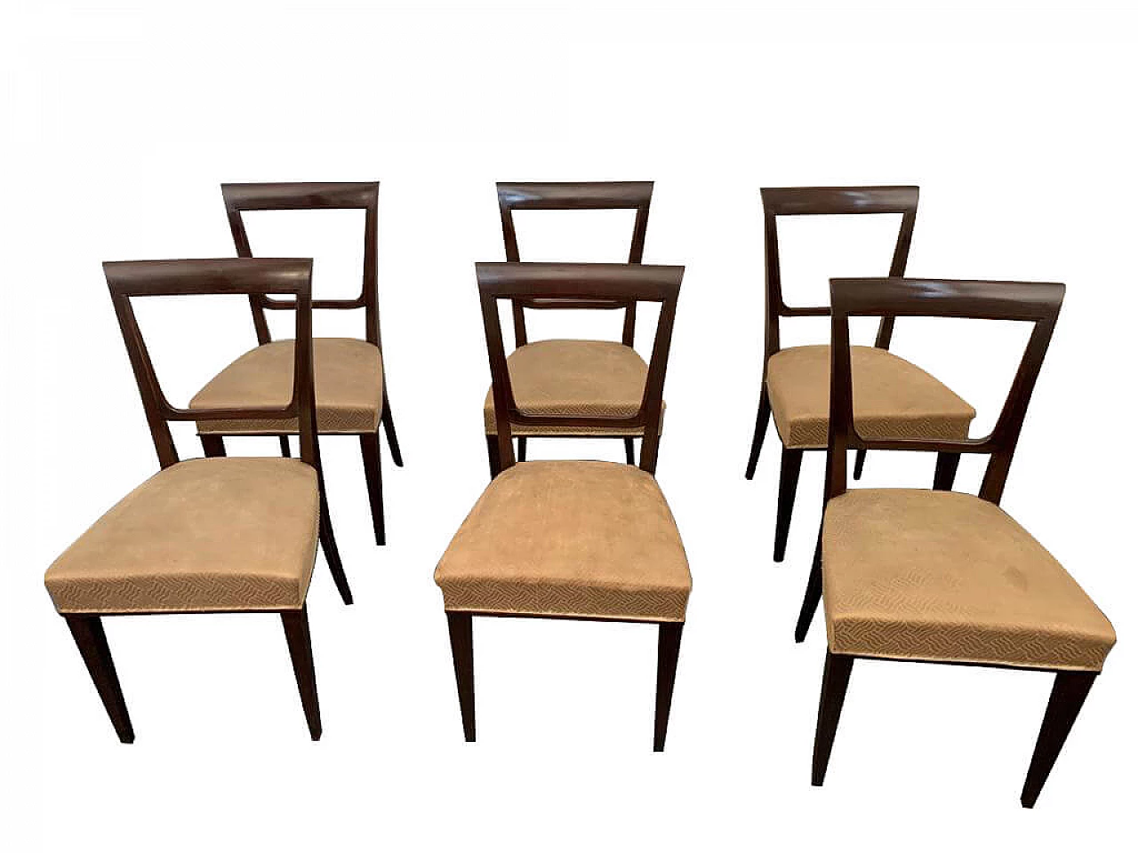 6 Rosewood Art Deco Chairs, 30s 1275588