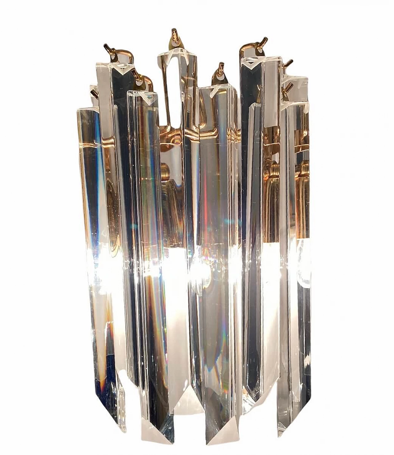 Coppia di applique a prisma in cristallo di Paolo Venini, anni '70 1275775