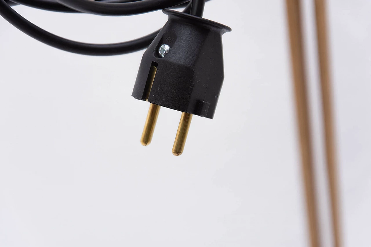 Black enamel ball lamp on tripod, 70s 1275865