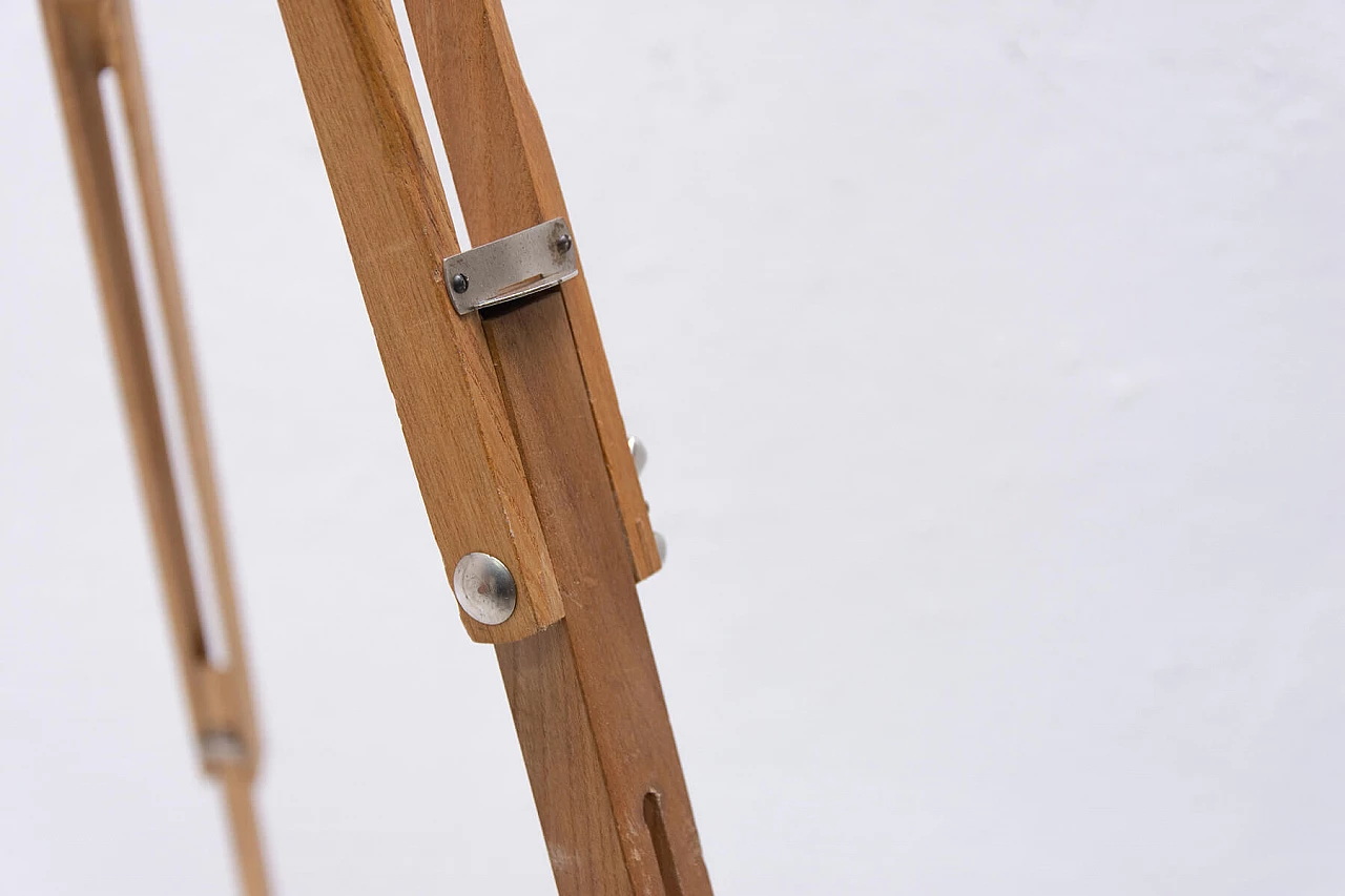 Black enamel ball lamp on tripod, 70s 1275866