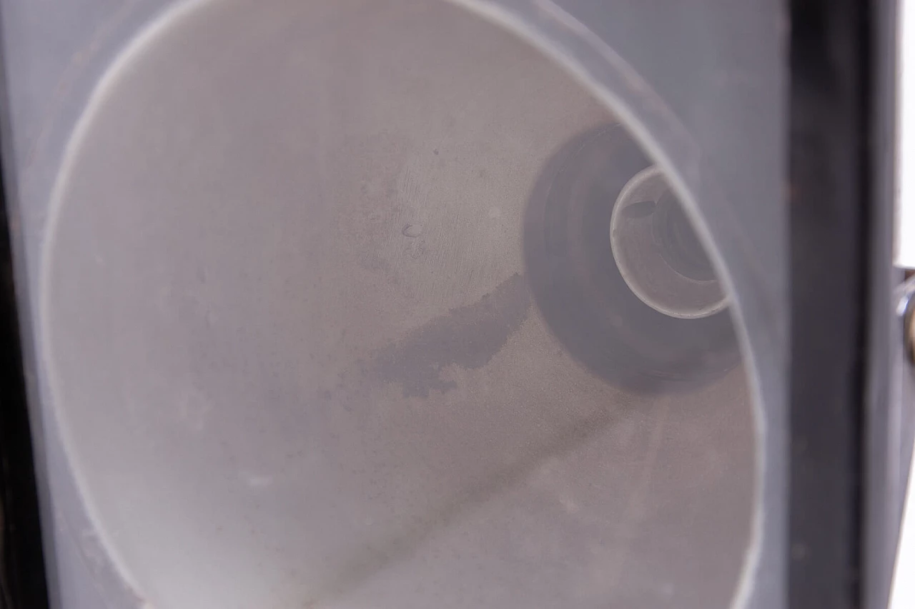 Black enamel ball lamp on tripod, 70s 1275869