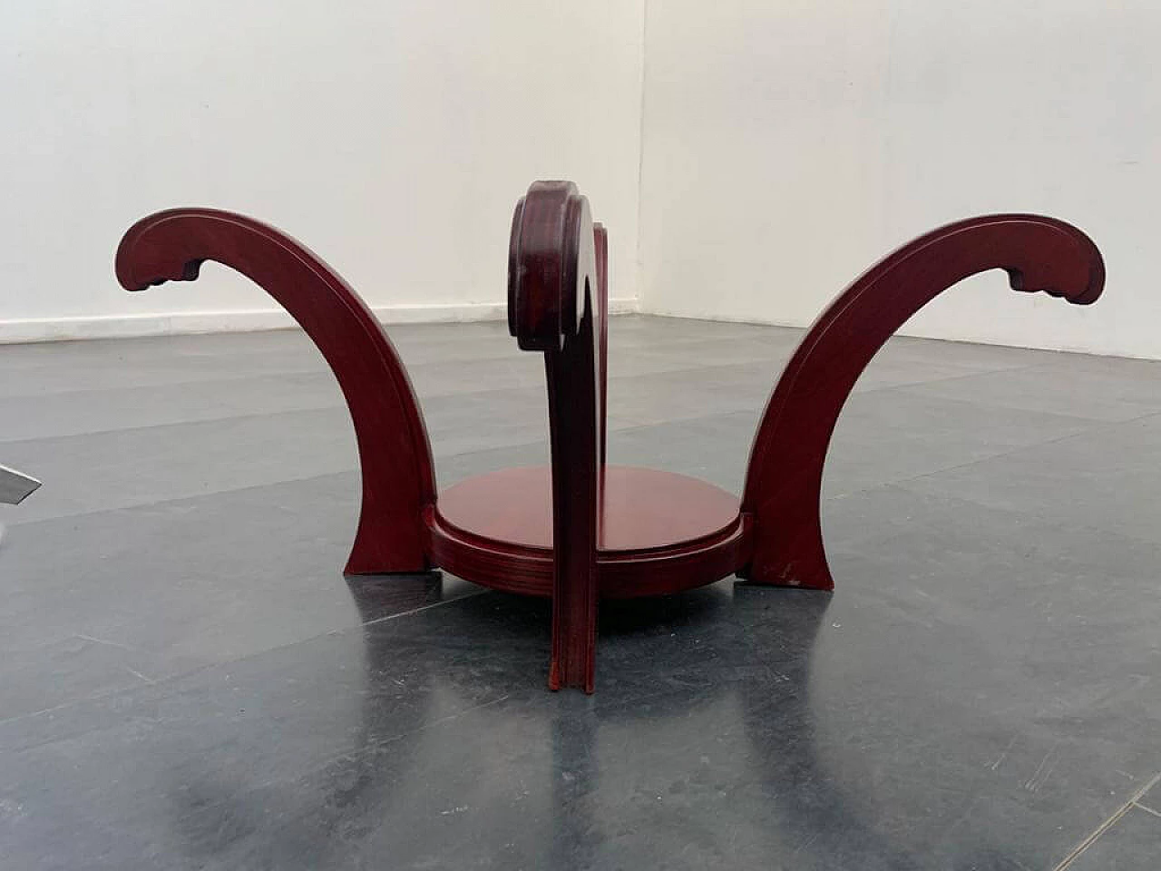 Tavolino circolare in mogano, anni '70 1276078