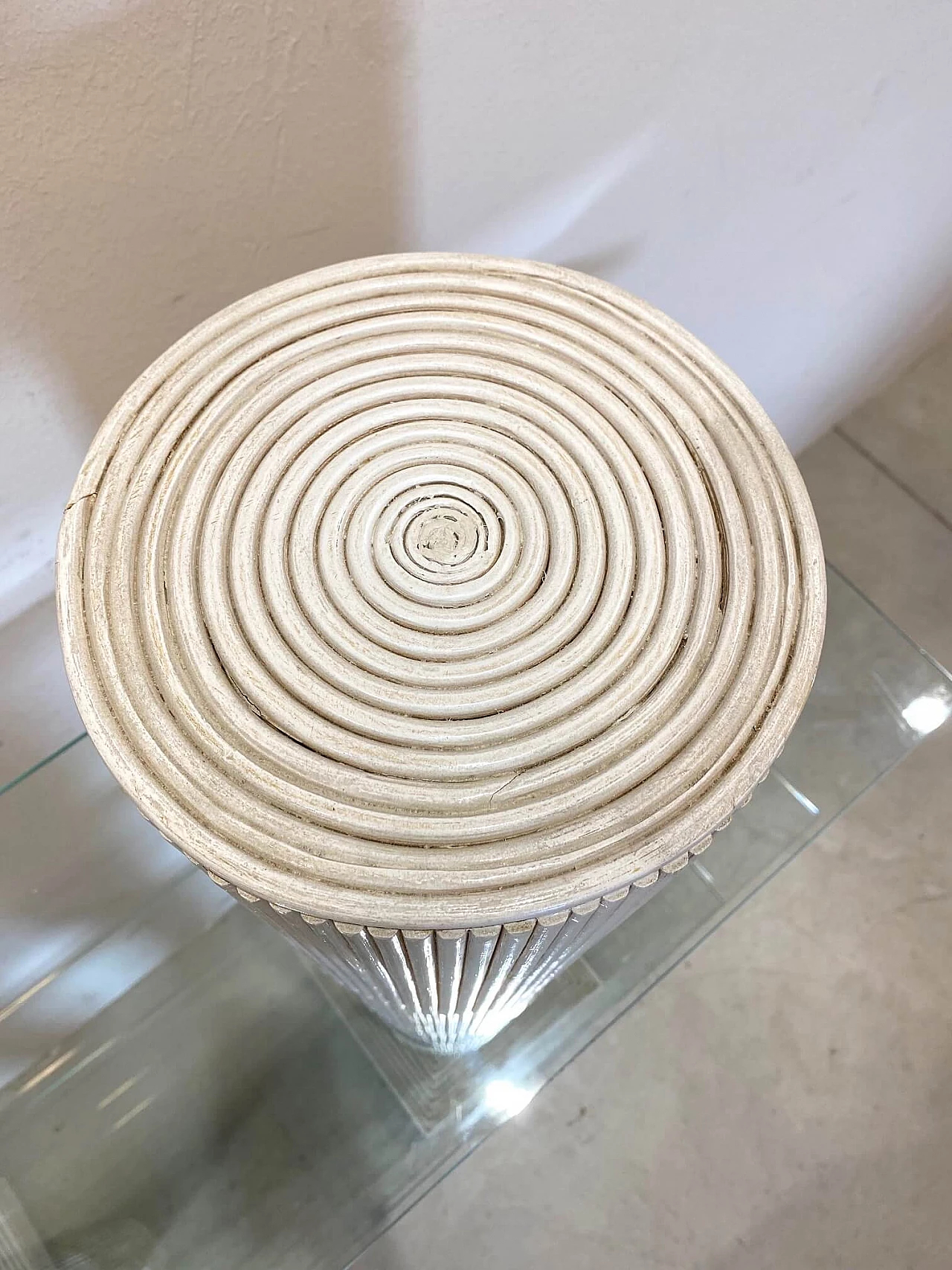 Bookcase in lacquered bamboo and glass, 1970s 1276114