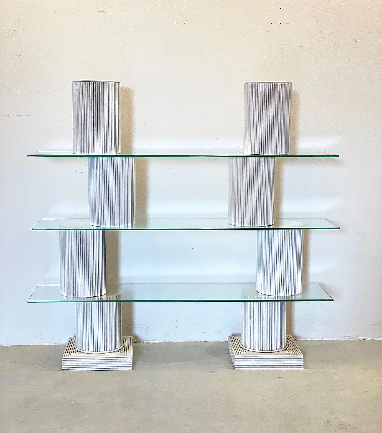 Bookcase in lacquered bamboo and glass, 1970s 1276124