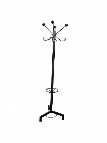 Coat stand in steel and anthracite lacquer, 70s
