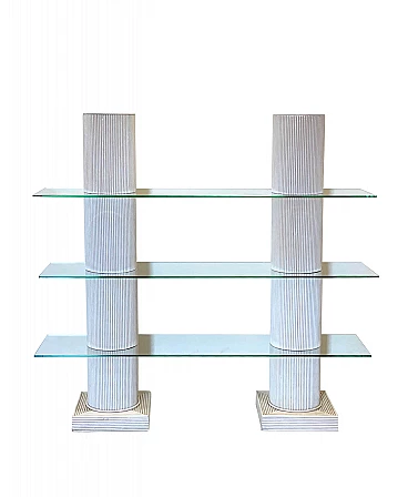 Bookcase in lacquered bamboo and glass, 1970s