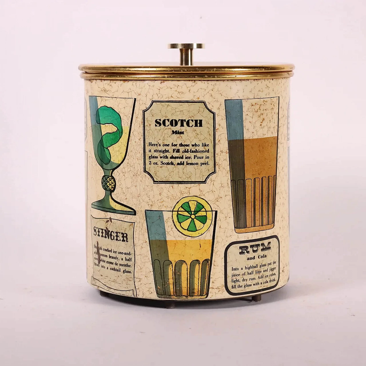 Ice bucket in iron and gilded metal by Piero Fornasetti for Fornasetti, 50s 1276470