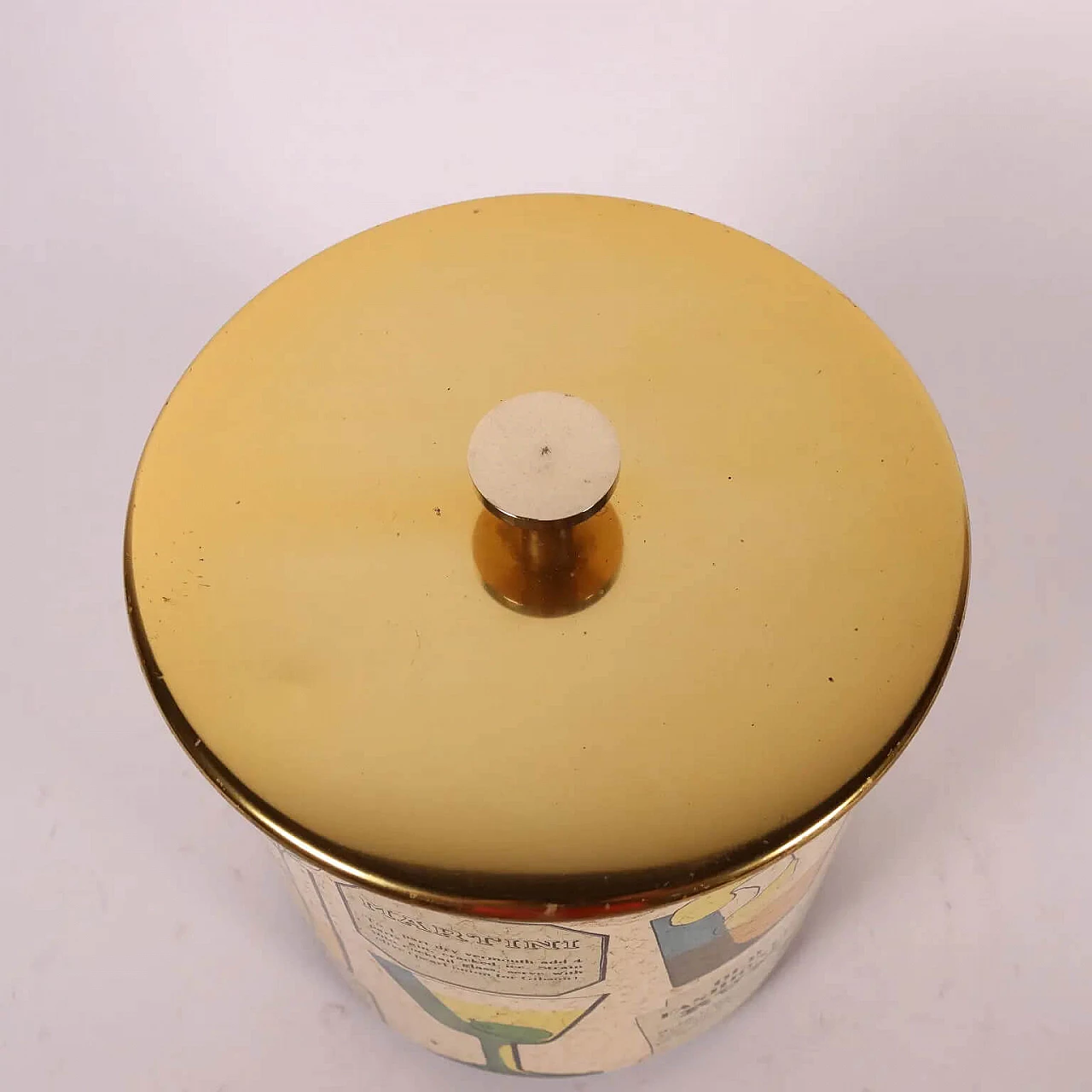 Ice bucket in iron and gilded metal by Piero Fornasetti for Fornasetti, 50s 1276473