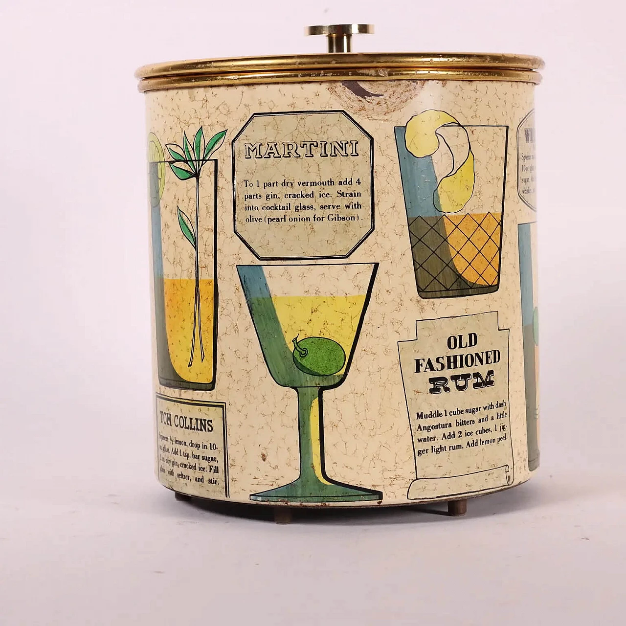 Ice bucket in iron and gilded metal by Piero Fornasetti for Fornasetti, 50s 1276474