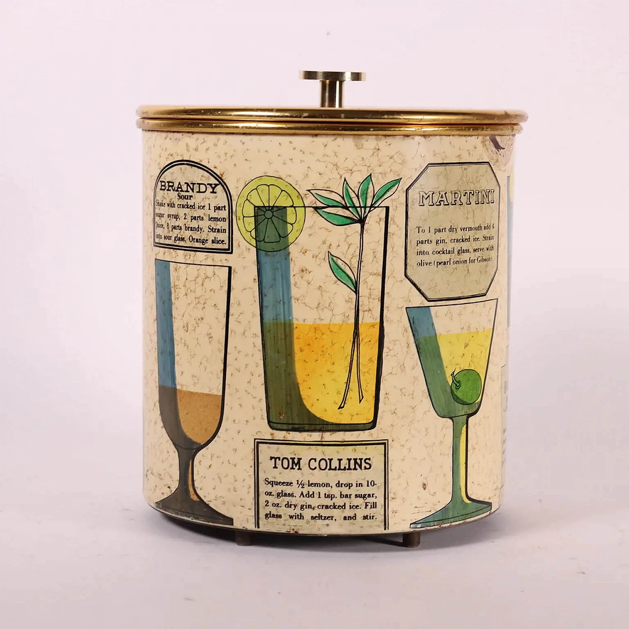 Ice bucket in iron and gilded metal by Piero Fornasetti for Fornasetti, 50s 1276475