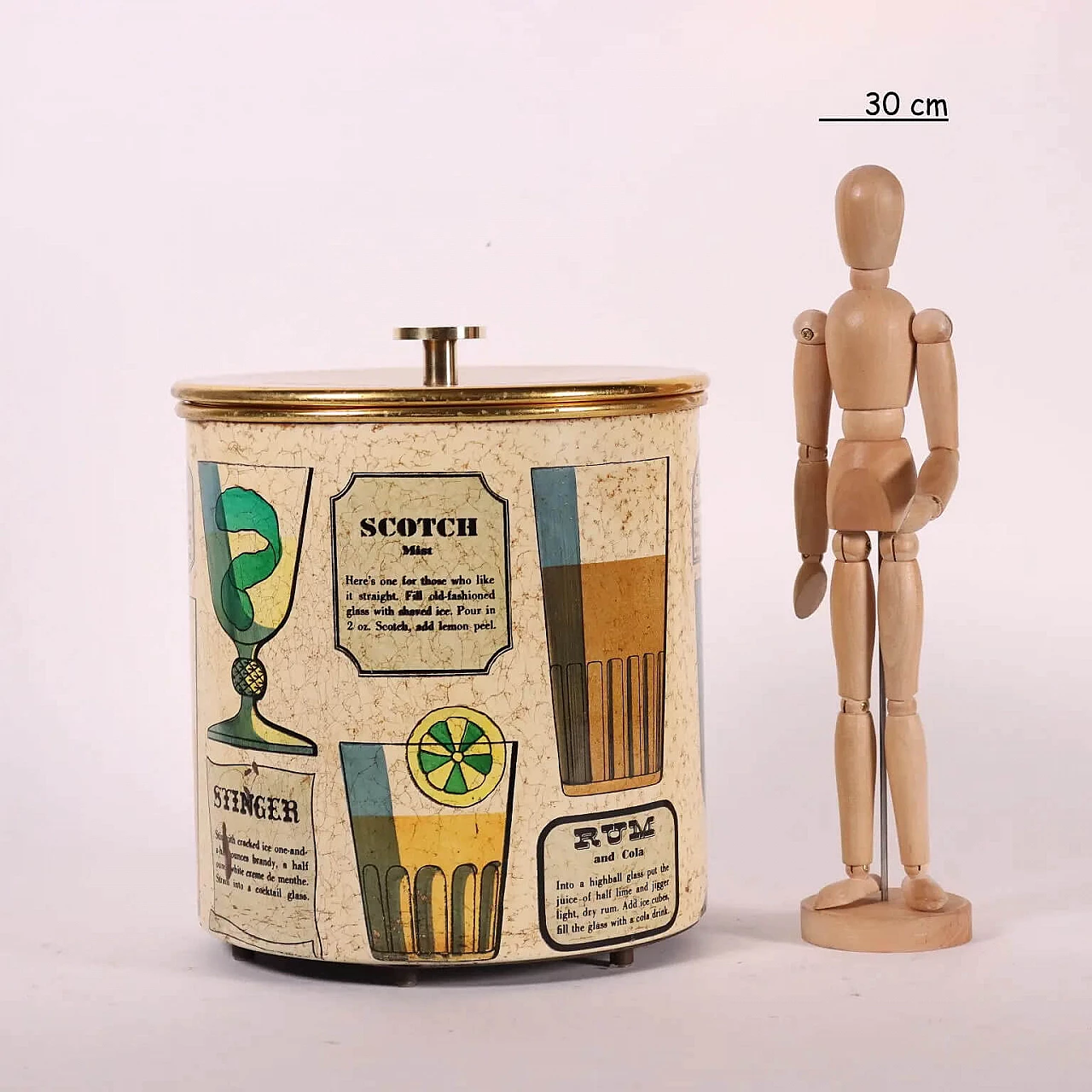 Ice bucket in iron and gilded metal by Piero Fornasetti for Fornasetti, 50s 1276476