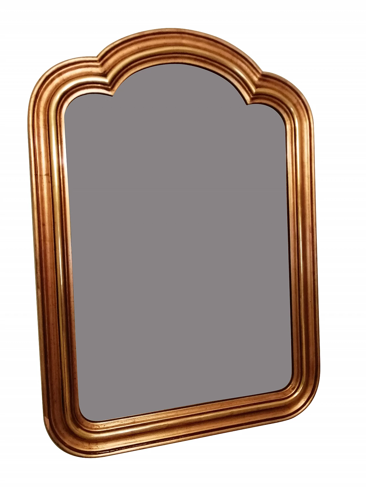 Wall mirror with antiqued gold frame, 80s 1276521