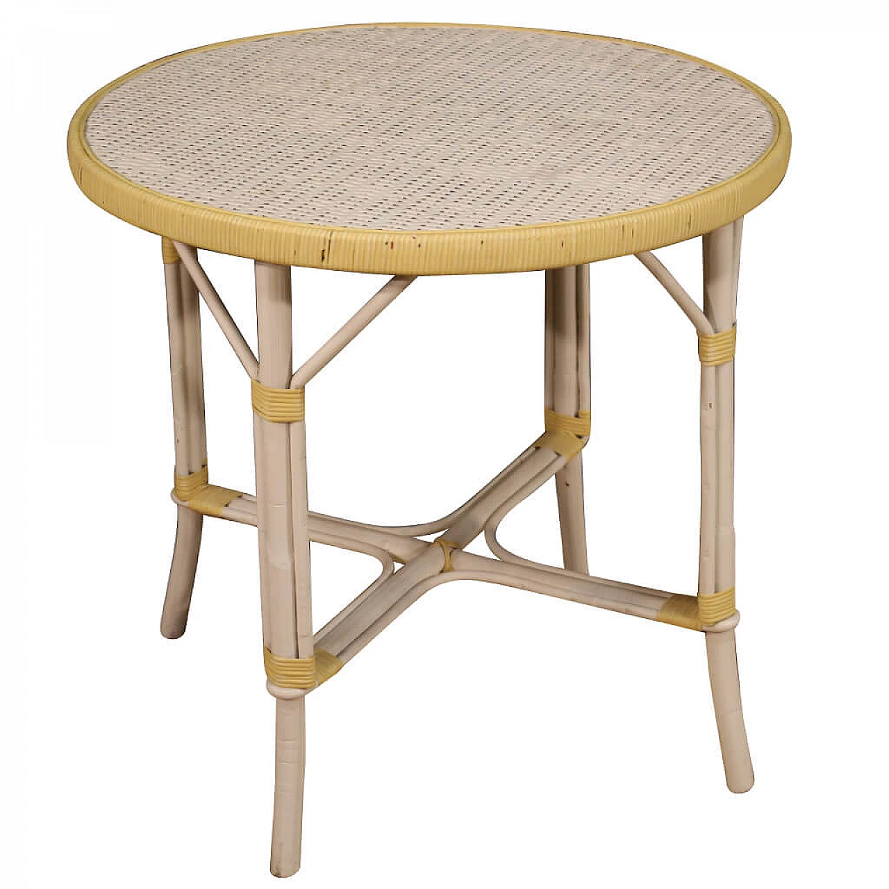 Round wicker coffee table, 60s 1276591