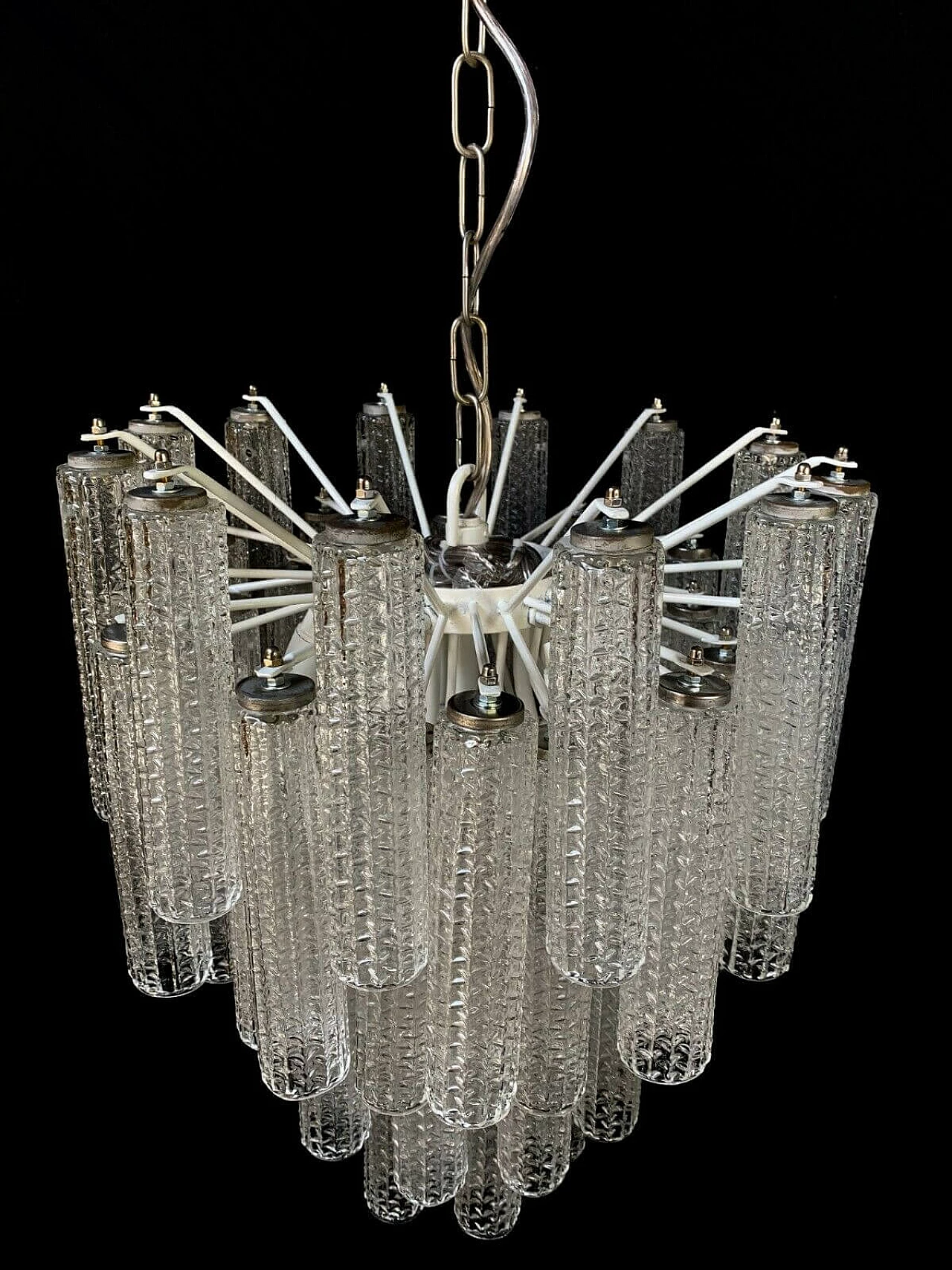 Chandelier in Murano glass attributed to Venini, 70s 1276600