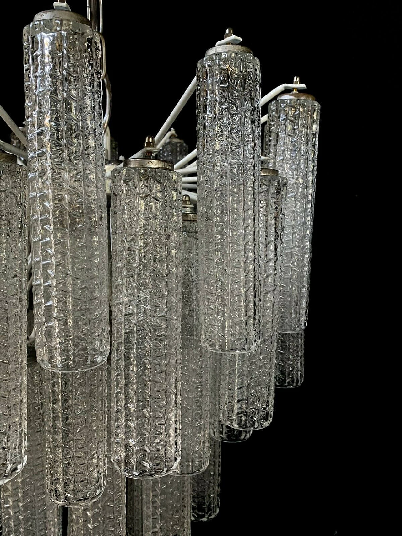 Chandelier in Murano glass attributed to Venini, 70s 1276601