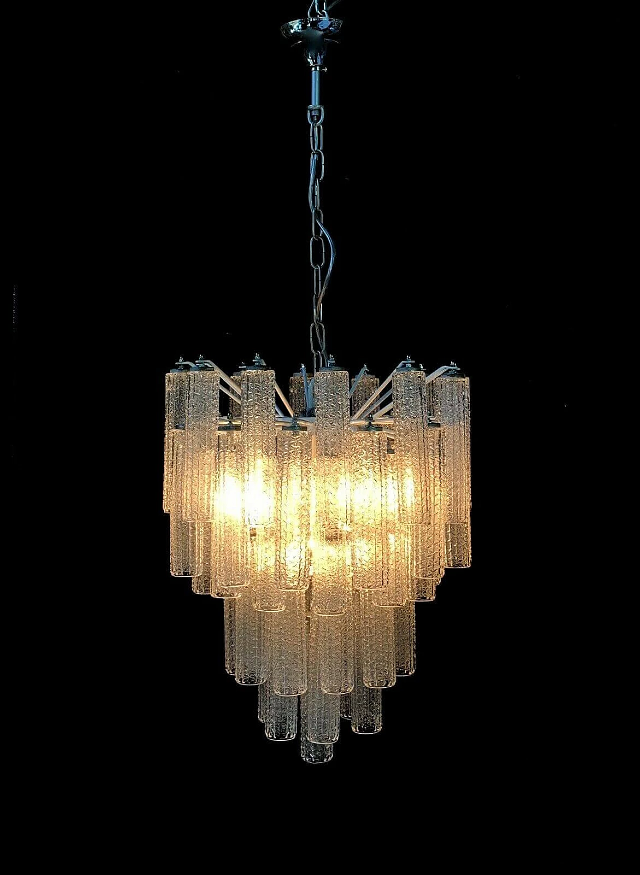 Chandelier in Murano glass attributed to Venini, 70s 1276603