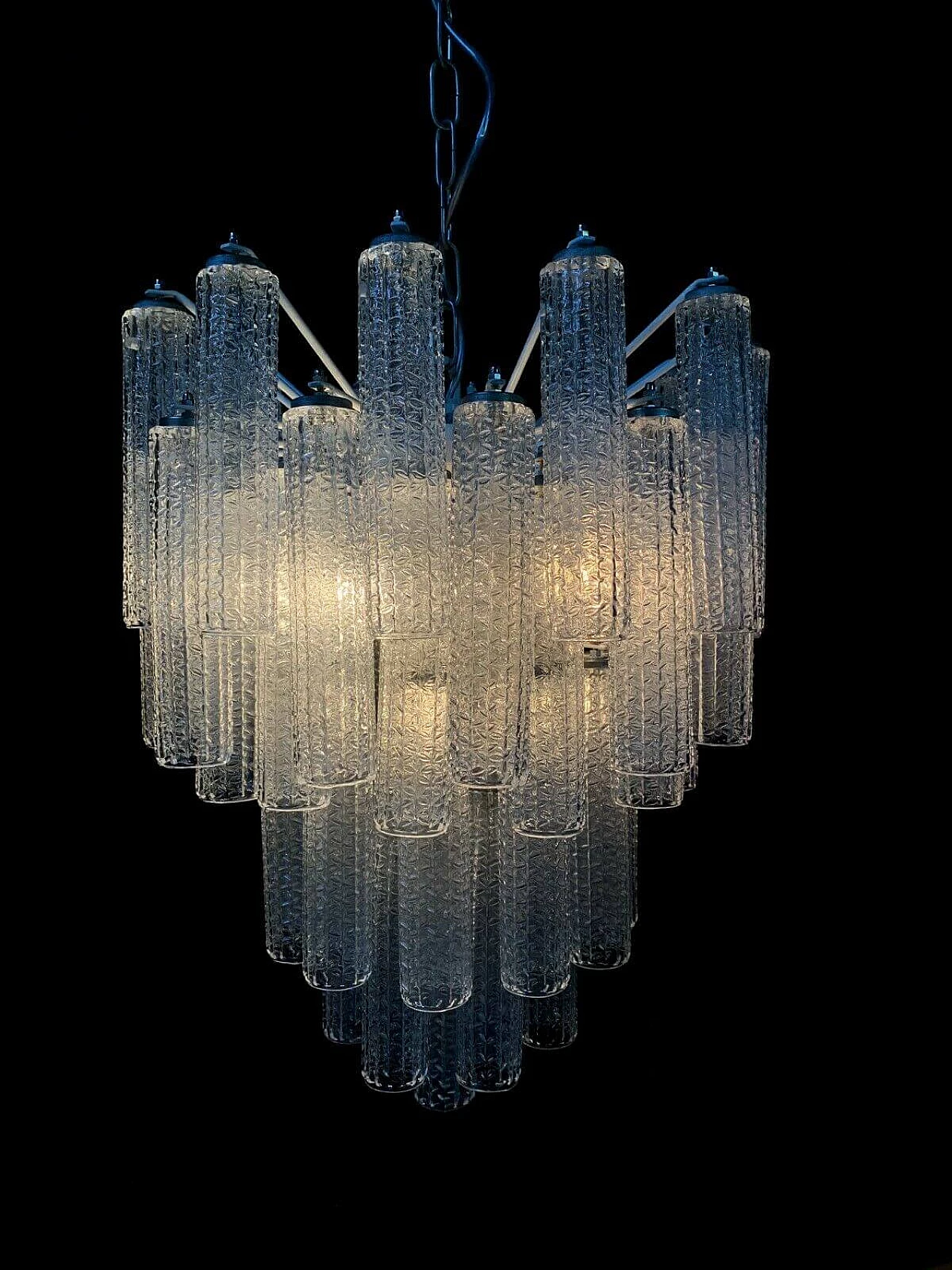 Chandelier in Murano glass attributed to Venini, 70s 1276604