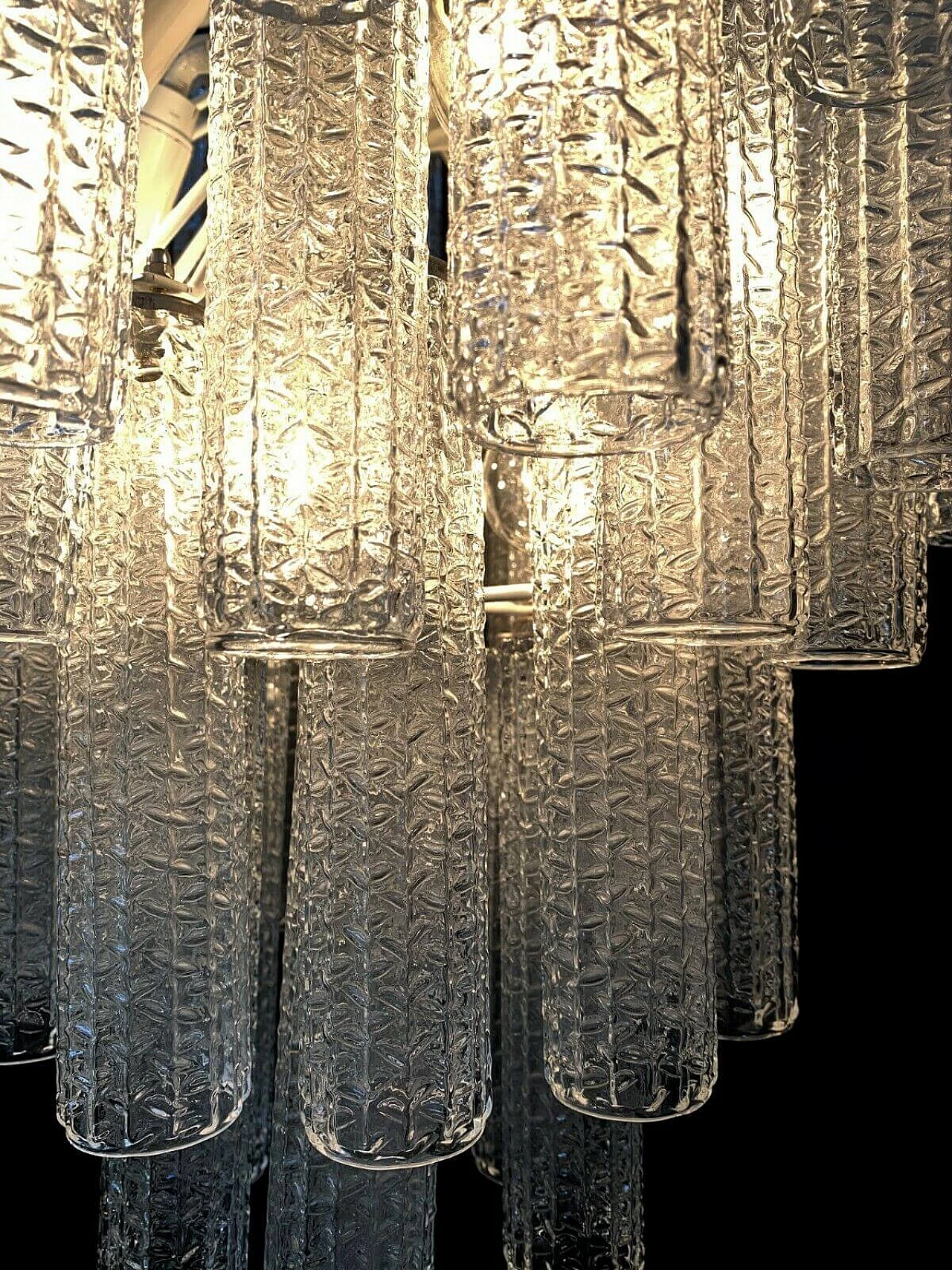 Chandelier in Murano glass attributed to Venini, 70s 1276605