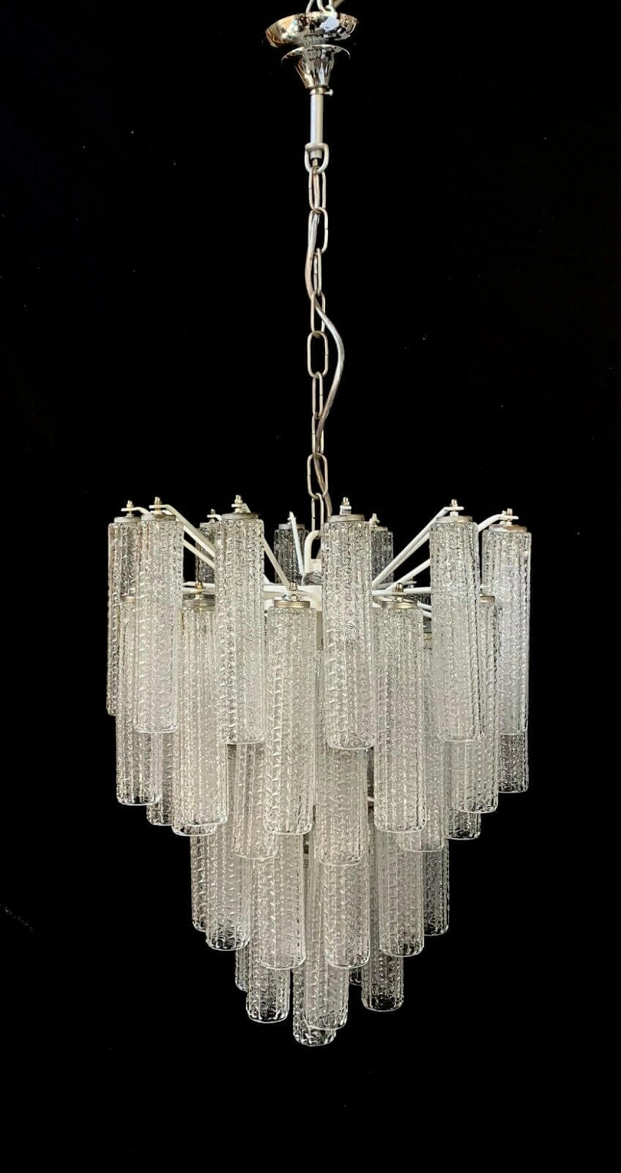 Chandelier in Murano glass attributed to Venini, 70s 1276606