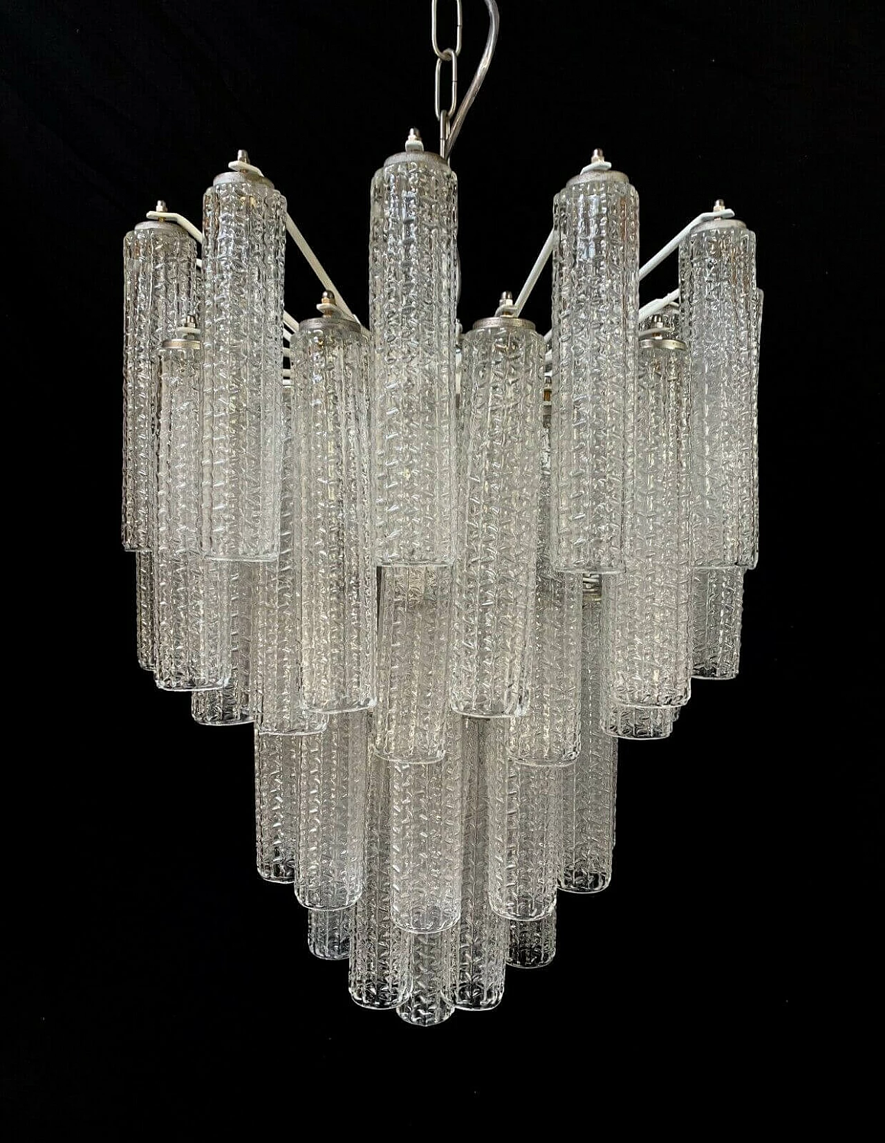 Chandelier in Murano glass attributed to Venini, 70s 1276607