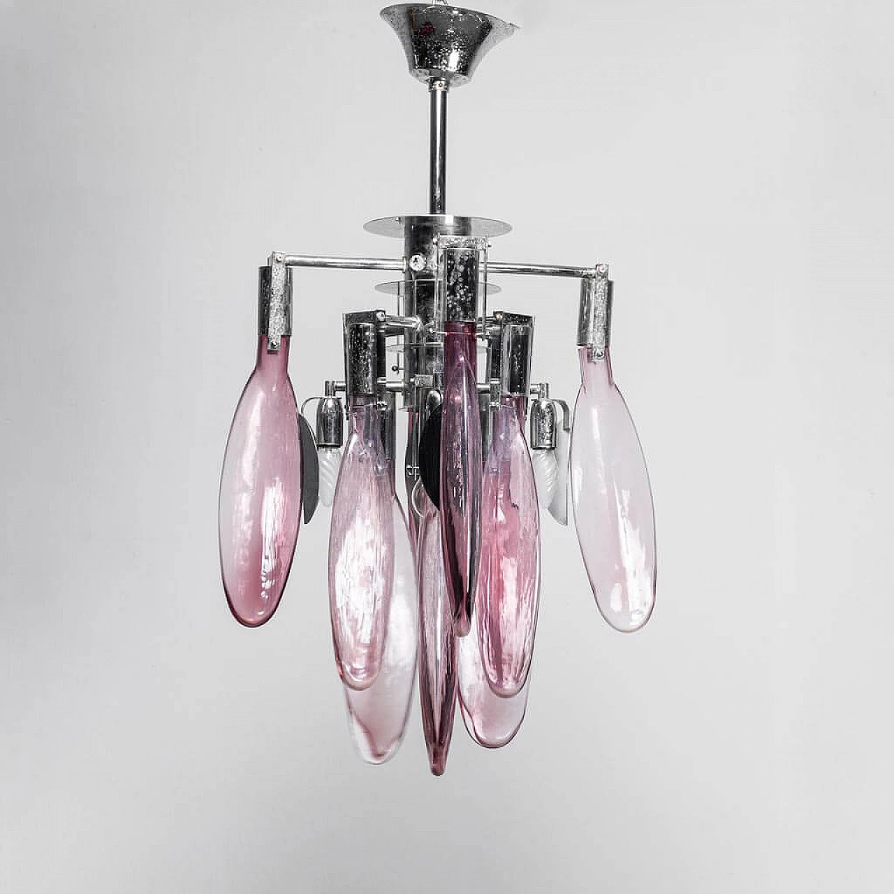 Mazzega 6-light Murano glass chandelier, 70s 1276618