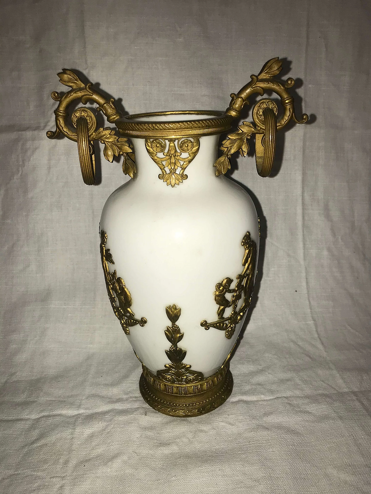 Vaso neoclassico in bronzo e porcellana, '700 1276784