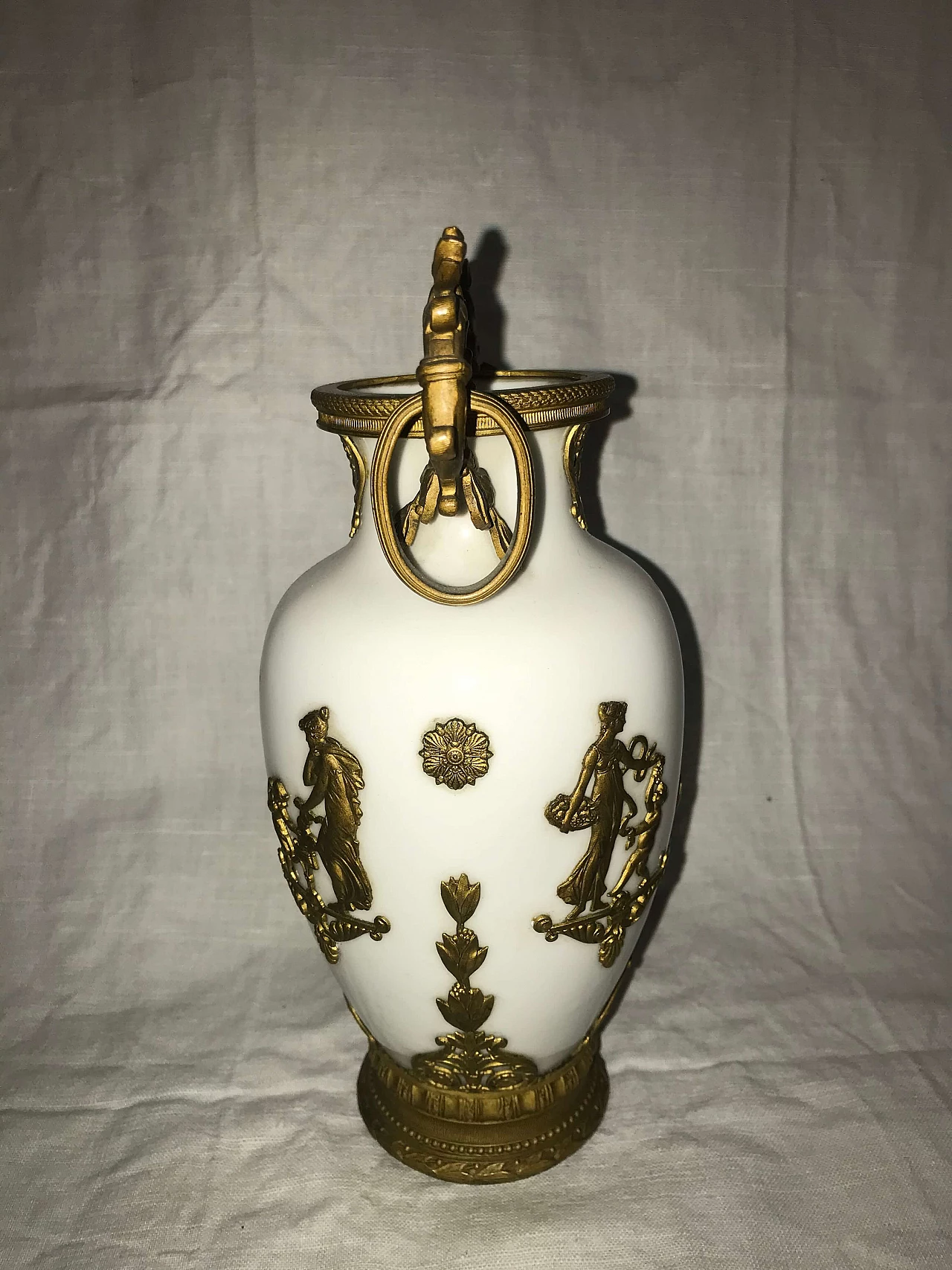 Vaso neoclassico in bronzo e porcellana, '700 1276785