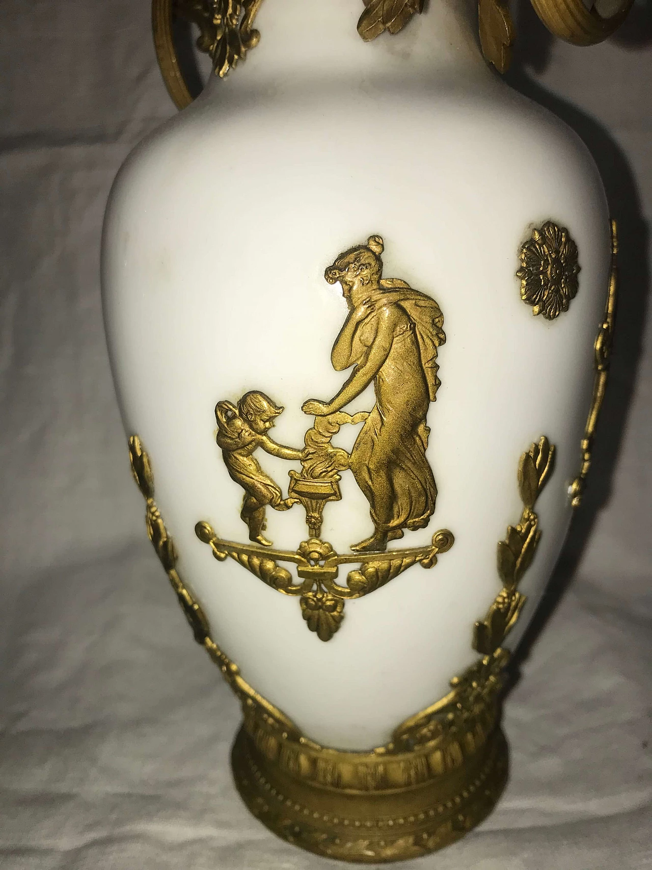 Vaso neoclassico in bronzo e porcellana, '700 1276788