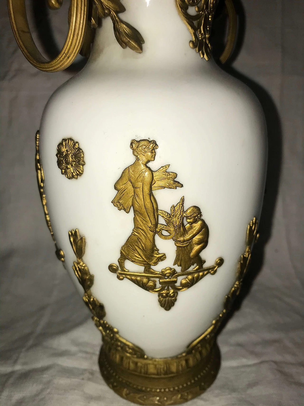 Vaso neoclassico in bronzo e porcellana, '700 1276789