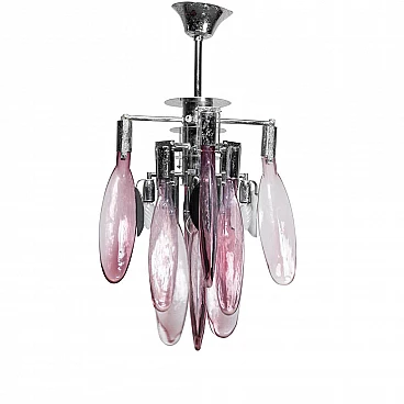 Mazzega 6-light Murano glass chandelier, 70s