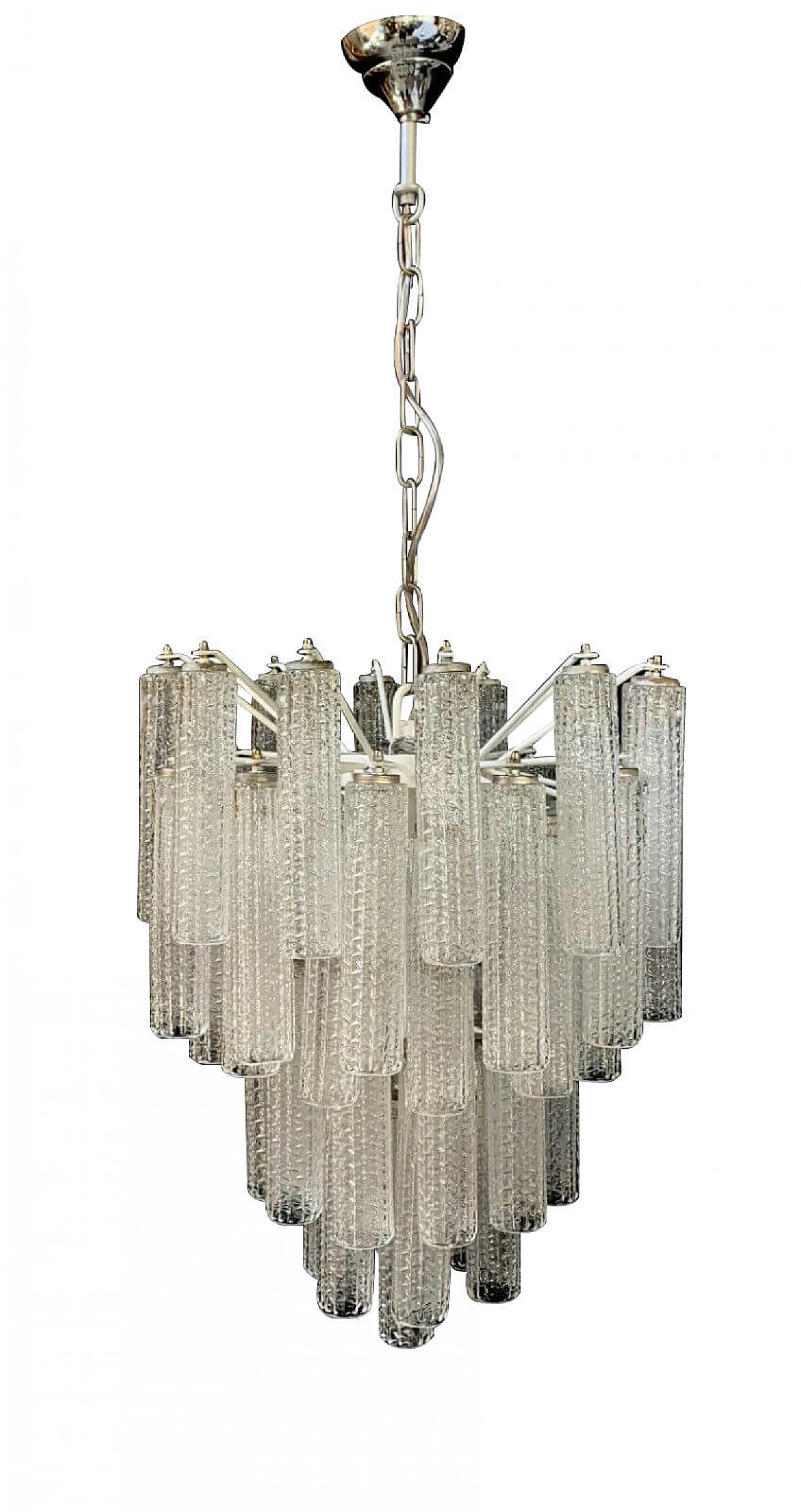 Chandelier in Murano glass attributed to Venini, 70s 1276831