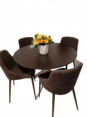 Tempered glass dining table by Bontempi, 2000s